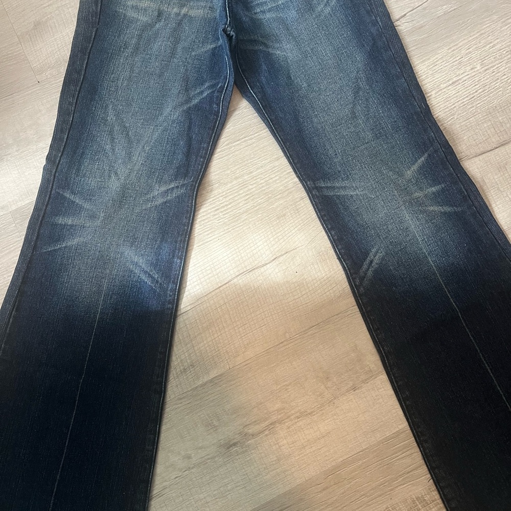 7 For All Mankind Blue Flare Wide Leg Jeans